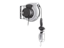 Carrete de cable de 230 V, 50 Hz con convertidor de 230 V/12 V