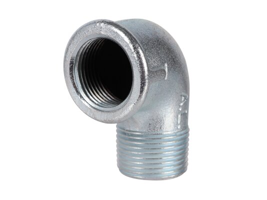 Rp 1 codo 90°, A4-1 x 1-Zn-A EN10242, rosca interna/externa